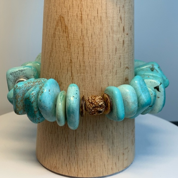 Silpada Sterling Silver, Howlite, Mahogany Seed, Coconut Shell Stretch Bracelet - Picture 2 of 12